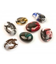 Декоративные керамические камни цветные с узором 14 шт (ZeFire)