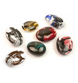 Декоративные керамические камни цветные с узором 14 шт (ZeFire)