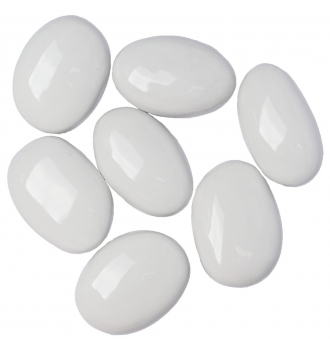 Декоративные керамические камни белые 7 шт (ZeFire)