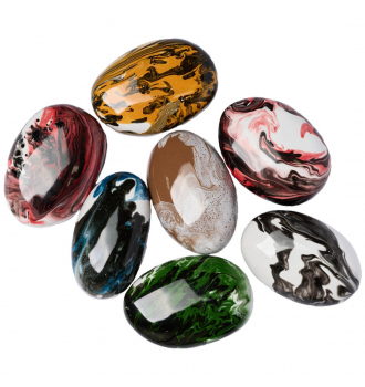 Декоративные керамические камни цветные с узором 7 шт (ZeFire)