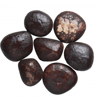 Камни коричневые матовые с глянцевой крапинкой - 7 шт. (ZeFire)