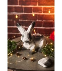Биосвеча Кролик 2023 черно-белый (OGNIVDOM)