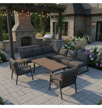 Садовая мебель с обеденной зоной и угловым диваном (ZEFIRE)