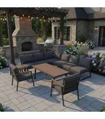 Садовая мебель с обеденной зоной и угловым диваном (ZEFIRE)